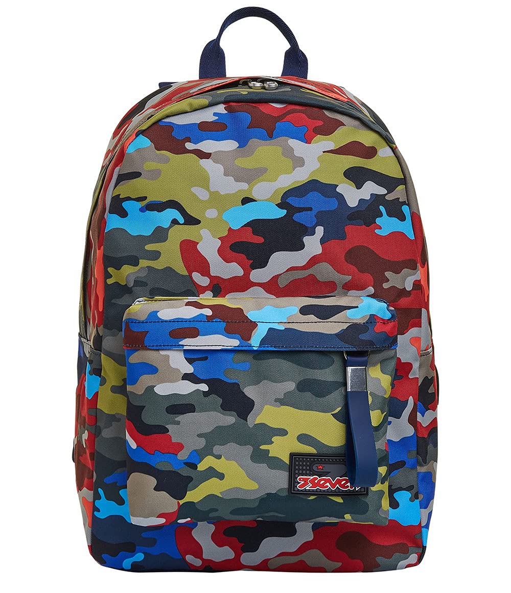 Seven Backpack, ISCHOOLPACK Knapsack, Book Bag, for Teen, Girls&Boys, Large Capacity, For School, Sport, Free Time, Laptop Sleeve, with Power bank, USB-Port, Italian Design, blue