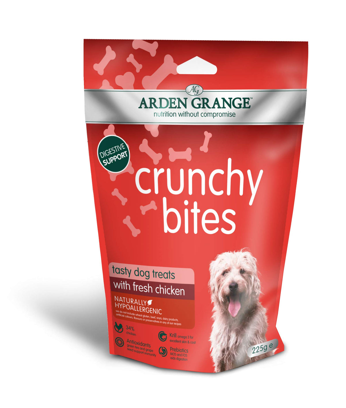 Arden Grange Crunchy Bites with Fresh Chicken 225g, Pack of 10