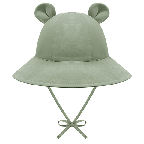 Baby Hats 0-6 Months Baby Boy Sun Hat Bear Ears Infant Sun Hat Beach Infant Hats for Girls Cute Infant Bucket Hat Green
