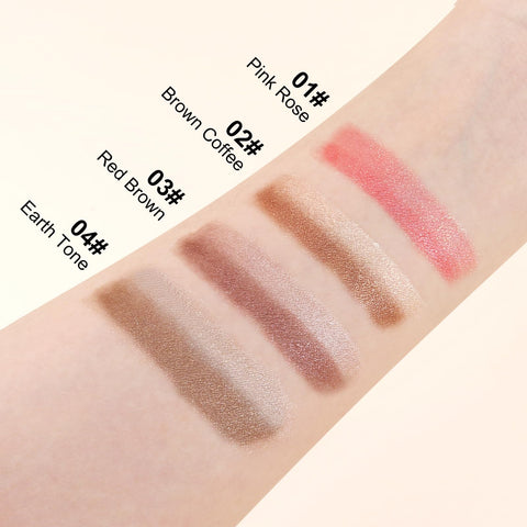 Boobeen Double Colors Eyeshadow Stick Glitter Eye Shadow Pen Waterproof Shimmer Eyeshadow Highlighter Pencil Cream Shadow Stick Long Lasting Eye Makeup