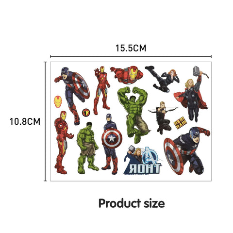 8 Sheets Superhero Temporary Tattoos Stickers for Kids Boys Girls Birthday Party Supplies Favors