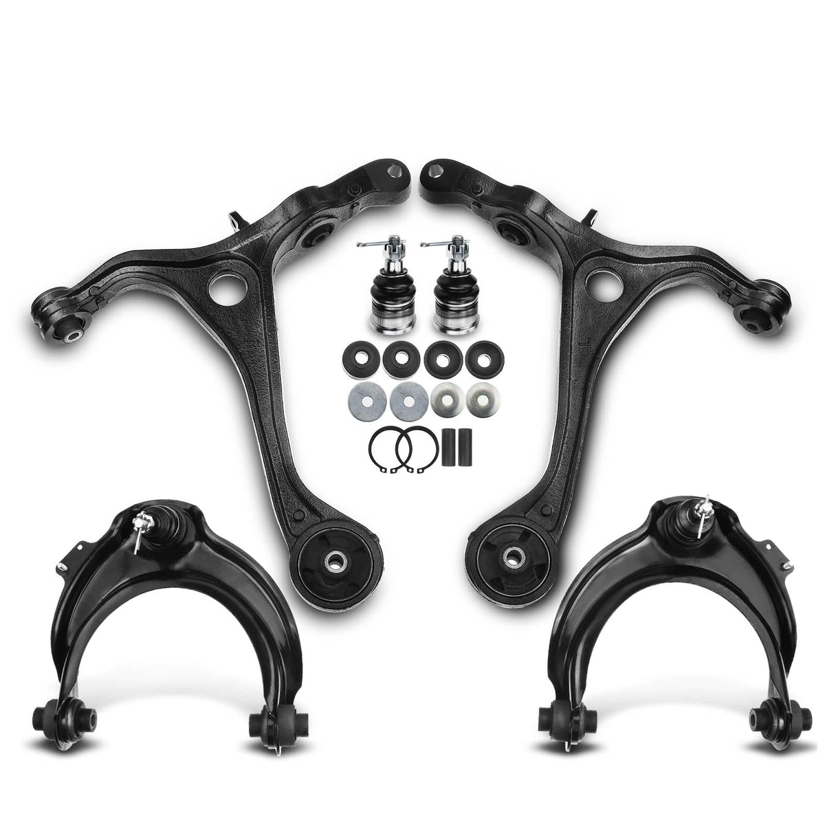 A-Premium Set of 8, Front Upper Lower Control Arm, Lower Ball Joint, Strut Mount Kit, Compatible with Honda Accord 2003-2007, Acura TSX 2004-2008