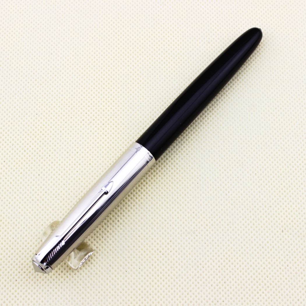 Classical Old Fountain Pen Hero 616 Black and Silver Pen