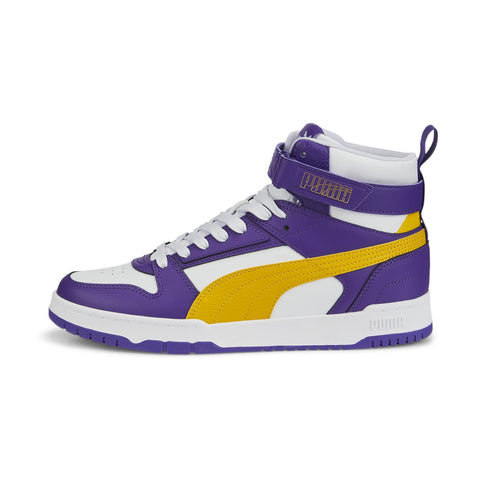 PUMA RBD Game Basketball Shoe Mens Basketball DM US VioletYellowWhiteTeam Gold