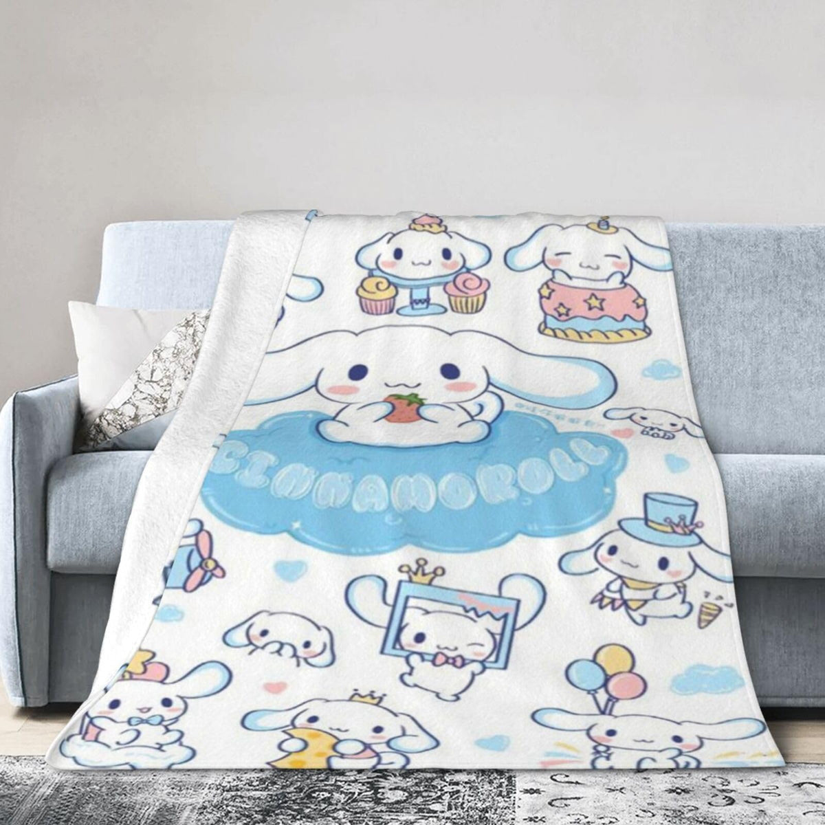 Cartoon C-innamoroll Blanket?Kawaii Cute Dog Fleece Throw Blankets for Couch Bed Sofa Cozy Warm Ultra-Soft Blanket 50"x40"