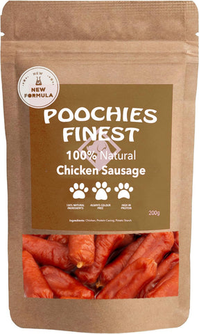 Poochies Finest 100% Natural Air Dried Chicken Sausage Meat Treat For Dogs Of All Ages Grain And Gluten Free Low Fat High Protein Dog Food Snak (200grm)