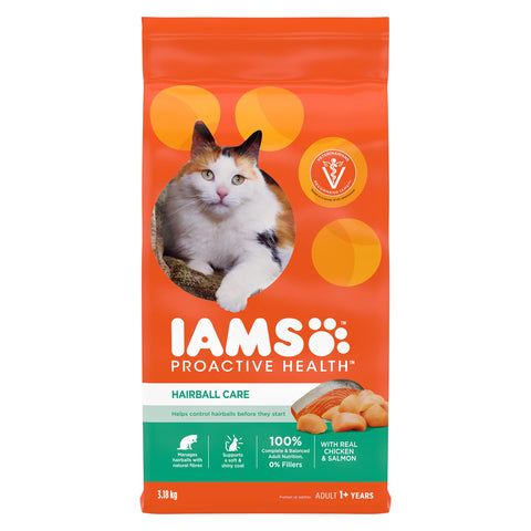 Iams Iams Proactive Health Adult Hairball Care Dry Cat Food With Chicken & Salmon, 7 Lb. Bag, 1count