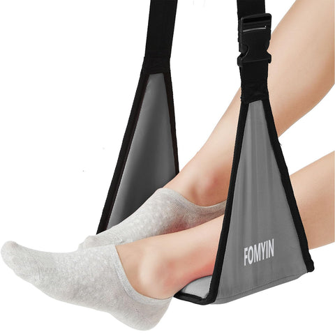 Airplane Footrest with No Feet Clashing Support Design, Portable Travel Foot Hammock to Relax Your Feet, Memory Foam Plane Foot Rest to Relieve Feet Soreness - Long Flights Essentials