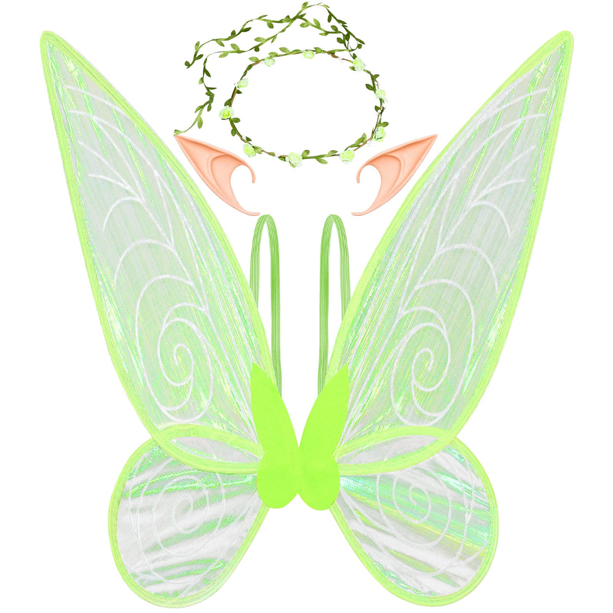 U-Goforst Fairy Wings for Adults Women Butterfly Wings for Girls Angel Wing Halloween Costume Dress Up Cosplay (Green)