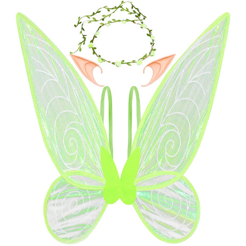 U-Goforst Fairy Wings for Adults Women Butterfly Wings for Girls Angel Wing Halloween Costume Dress Up Cosplay (Green)