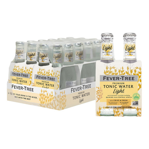 Fever-Tree Refreshingly Tonic Water, Light, 6.8 Ounce 200 ml (Pack of 24)
