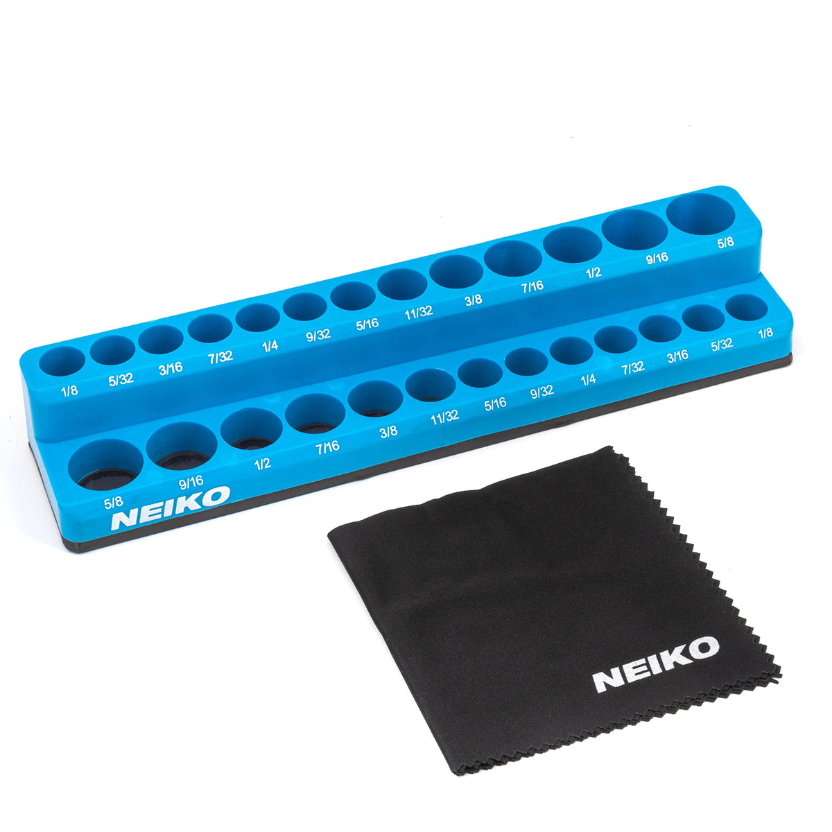 NEIKO 03974A Magnetic Socket Holder, 1/4â€ Drive, 1/8â€ - 5/8â€ SAE, Shallow & Deep Sockets Tray, Standard Socket Set Organizer, Socket Organizers for Toolboxes Trays, Scratch Free Mounting