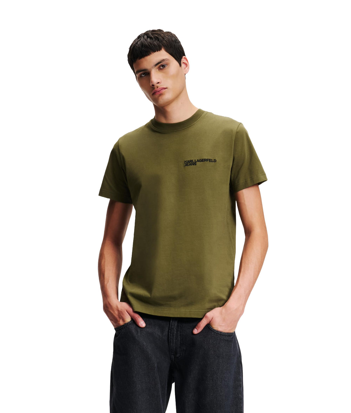KARL LAGERFELD JEANS, Mens, Slim Short Sleeve TEE, Ivy Green, Medium