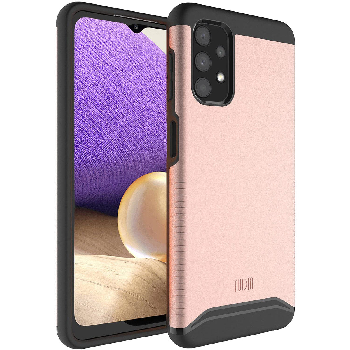 TUDIA DualShield Designed for Samsung Galaxy A32 5G Case, [Merge] Shockproof Military Grade Slim Dual Layer Hard PC Soft TPU Protective Case Cover - Rose Gold