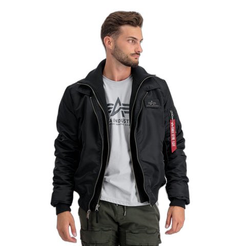 Alpha Industries Men's CWU Jet Blast Bomber Jacket, Black, S