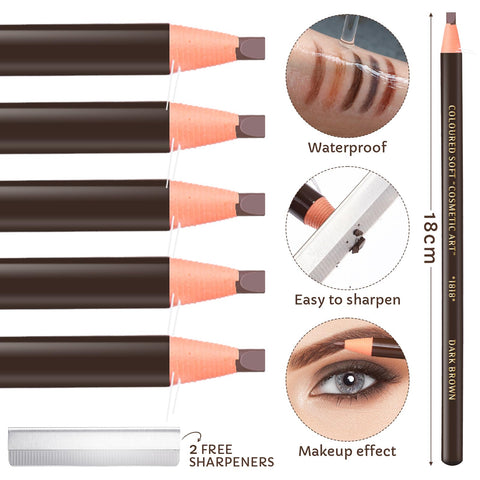 Swiffen 36 Pcs Waterproof Eyebrow Pencil Eyeliner Makeup Brow Pencil Set for Marking Waterproof Eyebrow Pen for Fills Supplies Kit Permanent Eye Brow Liners Long Lasting (Dark Brown)
