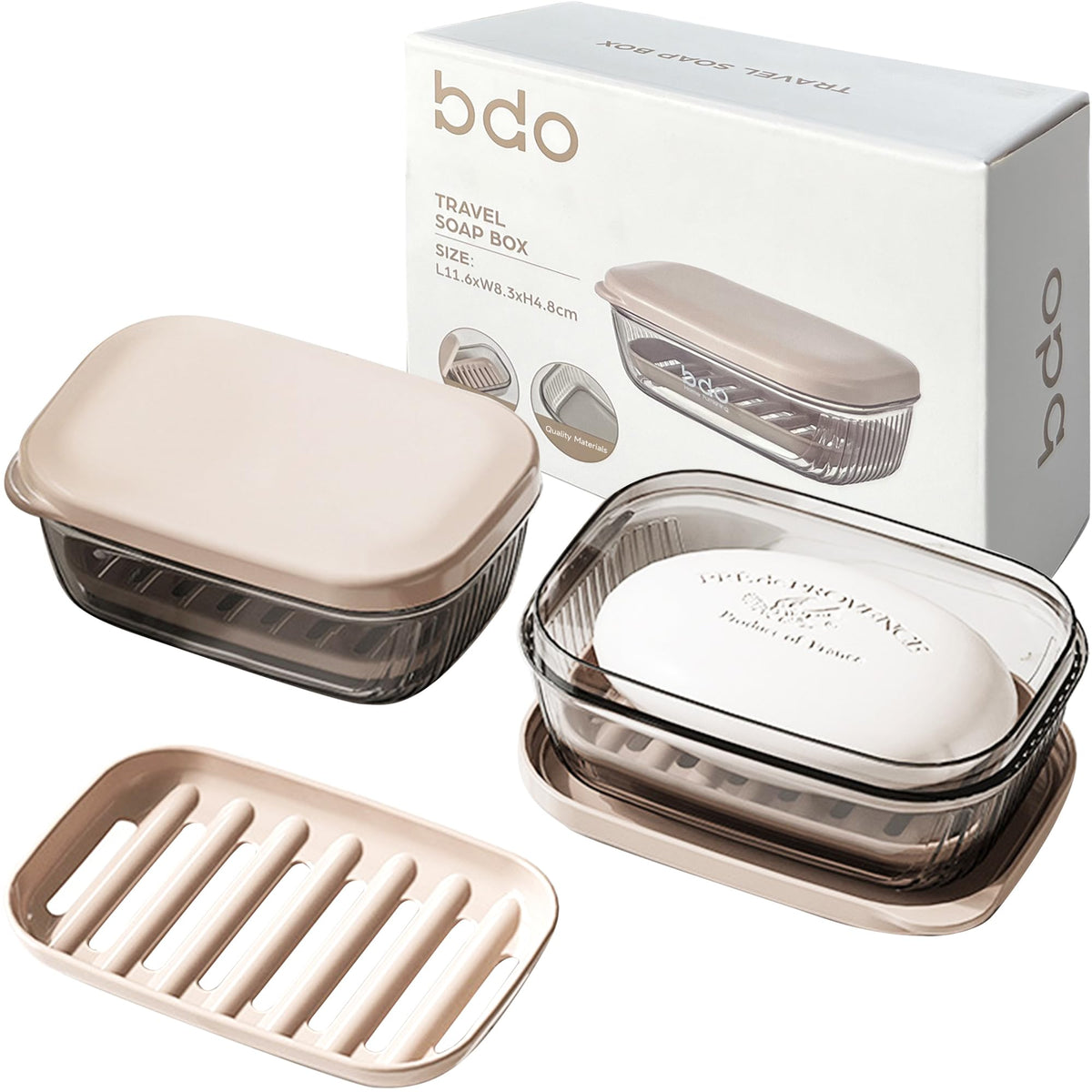 Doter Travel Soap Case, Leakproof Soap Container with Lid, Portable Bar Soap Holder for Traveling, Transparently Soap Dishes for Bathroom, Shower, Gym, School, Camping, Vacation, Outdoor