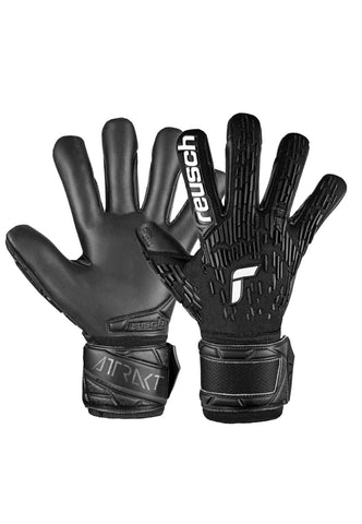 Reusch Attrakt Freegel Grip Infinity Finger Support Goalkeeper Gloves, Black/Gold, Size 9