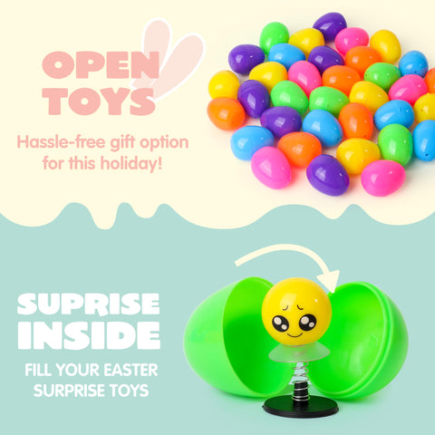 JOYIN 144 PCS Prefilled Easter Eggs with Assorted Toys for Easter Egg Hunt, Party Favors, Easter Basket Stuffers, Easter Classroom Prize Supplies
