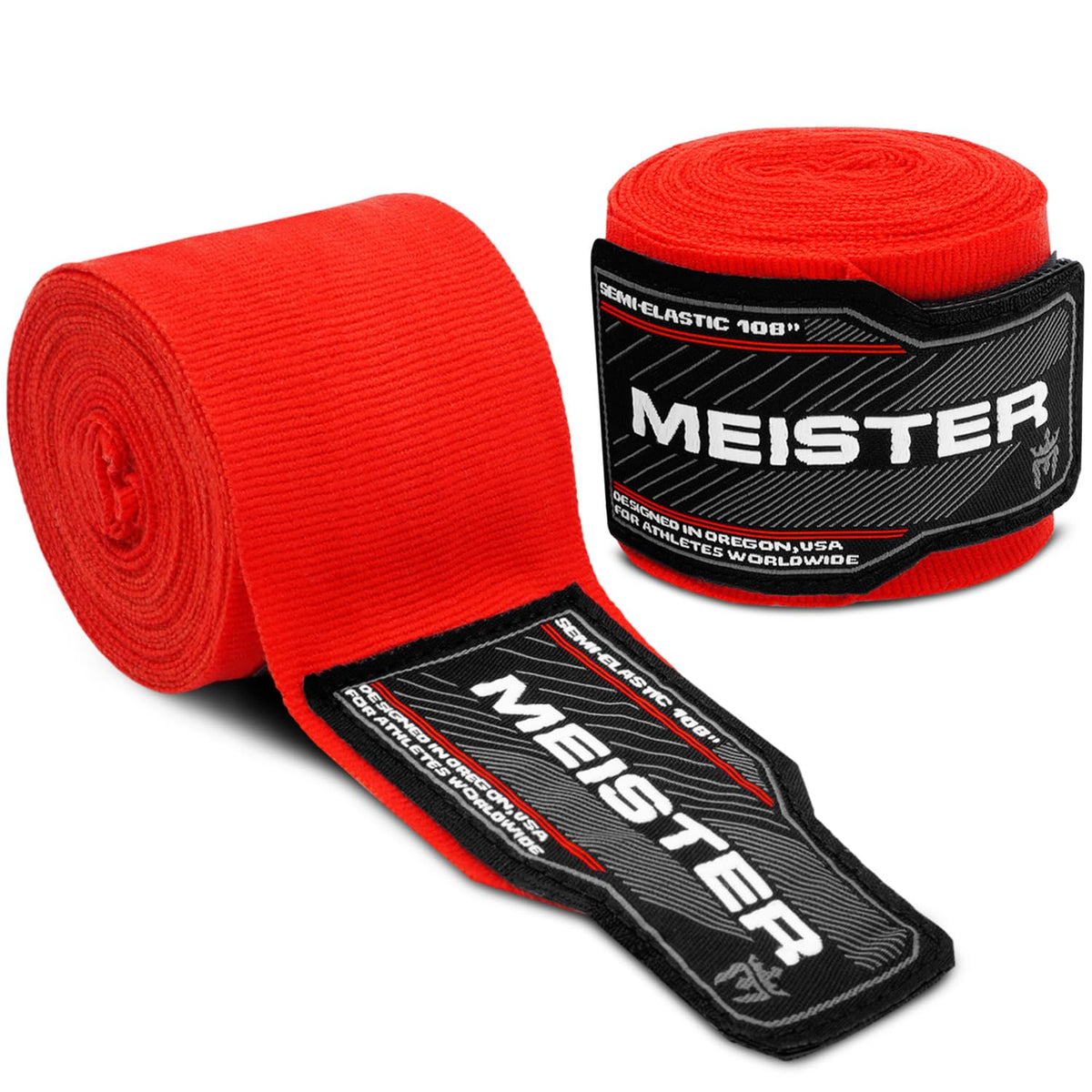 Meister Junior 108" Elastic Cotton Hand Wraps for MMA & Boxing (Pair) - Red