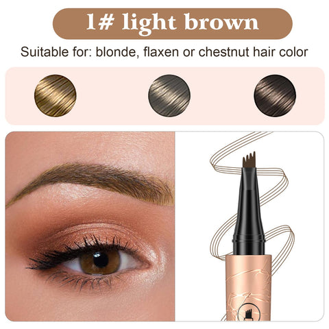 Generic 2PCS Eyebrow Pencil, Eyebrow Pen, Liquid Waterproof Eyebrow Pencil, Smudge-Proof Brow Pencil with 4 Tip Microblading Eyebrow Pen Long-Lasting (Light Brown)