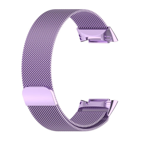 Panda Bobo Straps compatible with Fitbit Charge 6/5 Strap, Milanese Stainless Steel Replacement Band (Purple)
