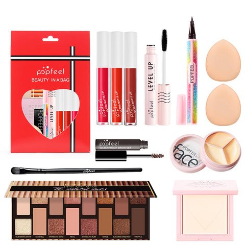 Joyeee Teens Girls Makeup Kits, Multipurpose Women's Makeup Sets with Naked Eyeshadow Palette, Face Powder, Waterproof Eyeliner, Lipglolss, Makeup Sponge, Eyebrow Mascara, Cream Concealer