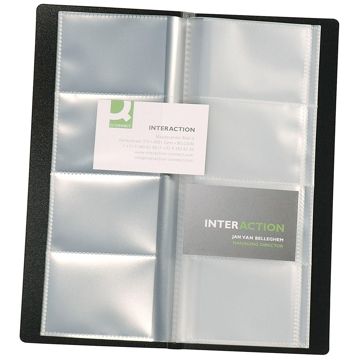 Q-Connect Polypropylene Name Business Card Holder 160 Card Black