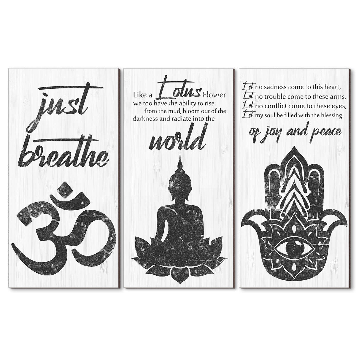 3 Pieces Buddha Quotes Wall Decors Inspirational Wall Arts Zen Meditation Decors Wooden Hanging Room Decors Meditation Home Decors Buddha Wall Arts for Living Room Yoga Decors
