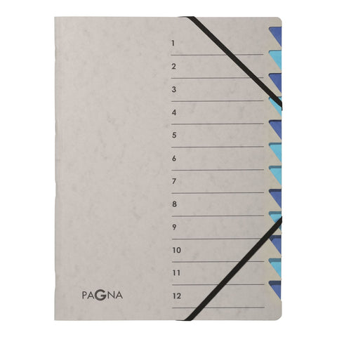 Pagna Document Wallet 7 Compartments Easy Grey 12-Piece Blue