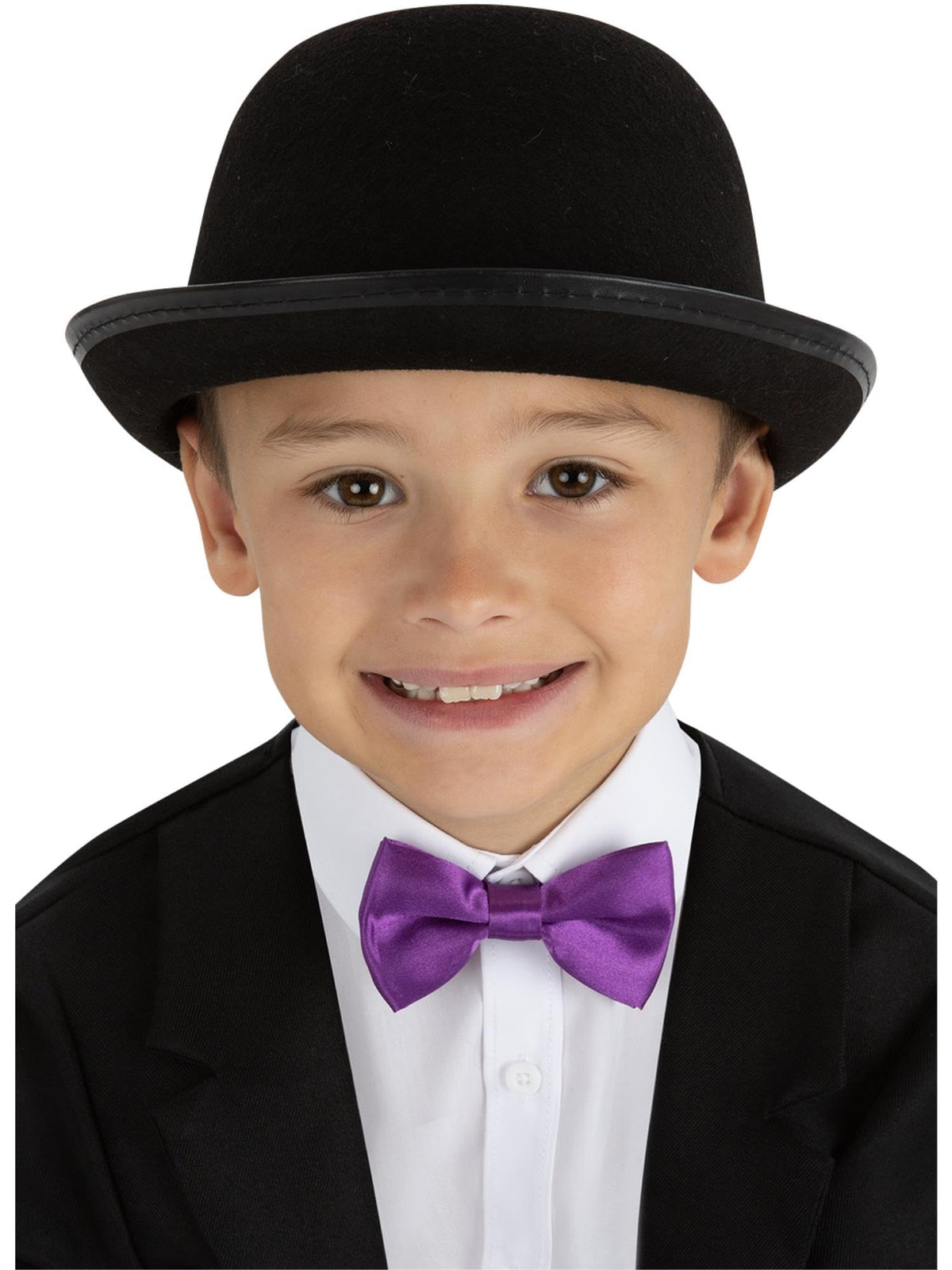 Smiffys Kids Victorian Bowler Hat, Black, Boys Fancy Dress, Child Dress Up Hats