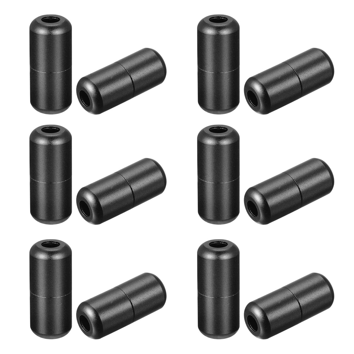 uxcell Shoelace Locks Buckle, 8 x 18mm Aluminum Elastic No Tie Shoe lace Turnbuckle, Glossy Black 12 Pcs