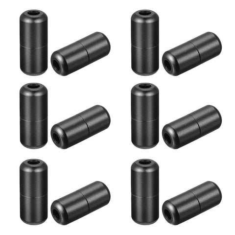 uxcell Shoelace Locks Buckle, 8 x 18mm Aluminum Elastic No Tie Shoe lace Turnbuckle, Glossy Black 12 Pcs