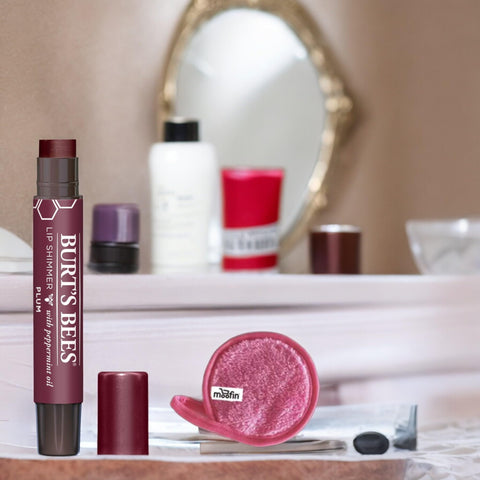 moofin Lip Shimmer, 1 Tube - Moisturizing Lip Shimmer Makeup | Bundle Cleansing Cloth - Shimmer Lip Gloss With Peppermint Oil (Pack Of 2)