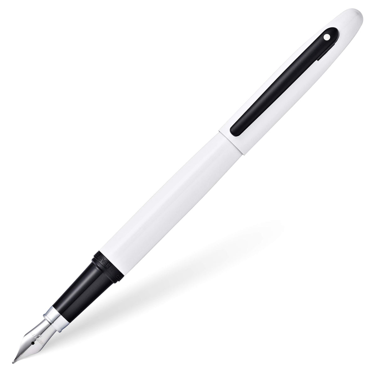 Sheaffer VFM Glossy White Lacquer w/Matte Black Powder Coated Appointments and Fine Nib Fountain Pen