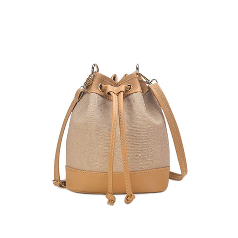 Dolce Na Womens Mini Bucket Bag Leather Drawstring Purse Lightweight Crossbody Shoulder Bag