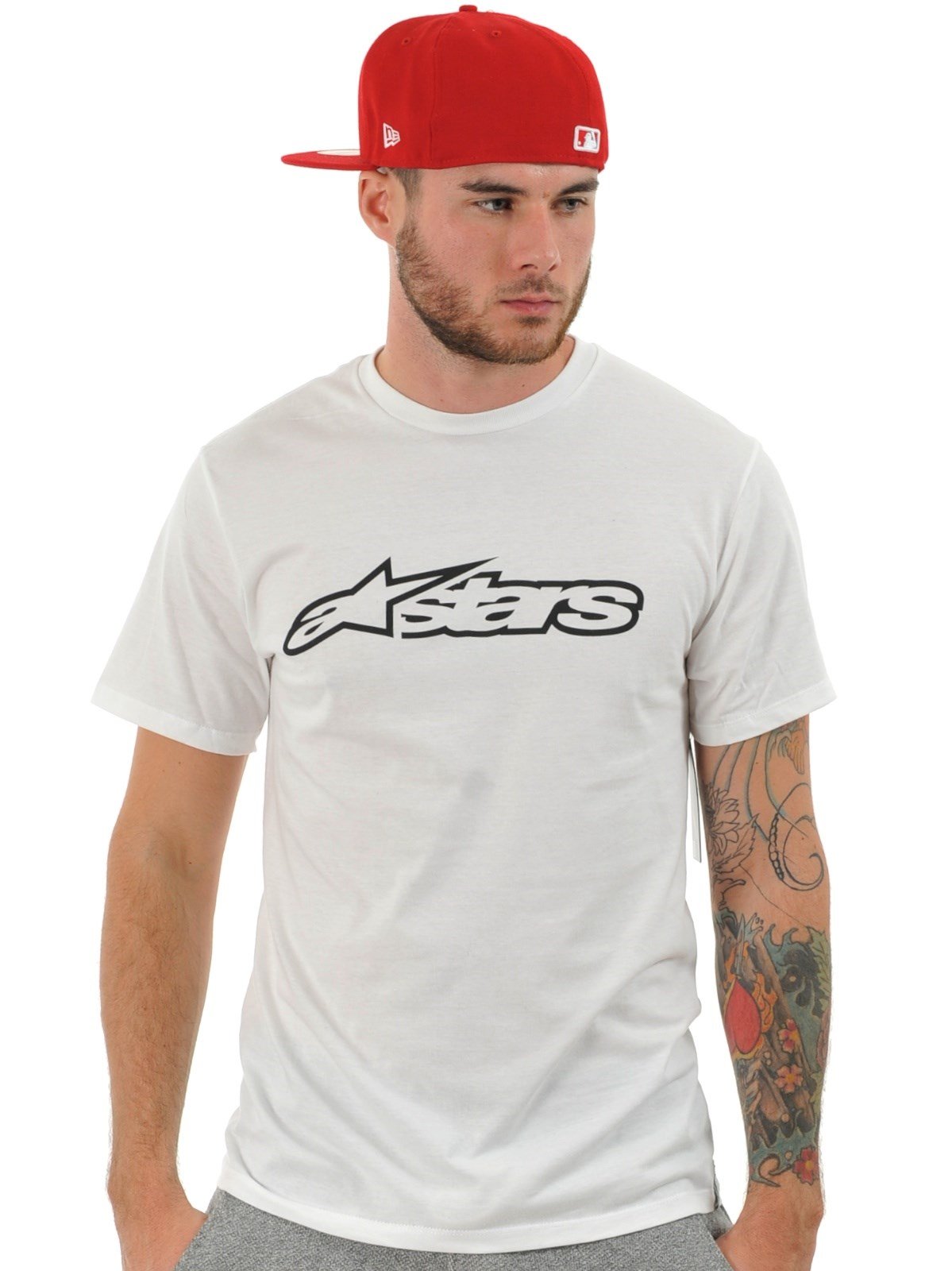 Alpinestars Men's Blaze Crew Neck Short Sleeve T-Shirt, White (White/Black), S
