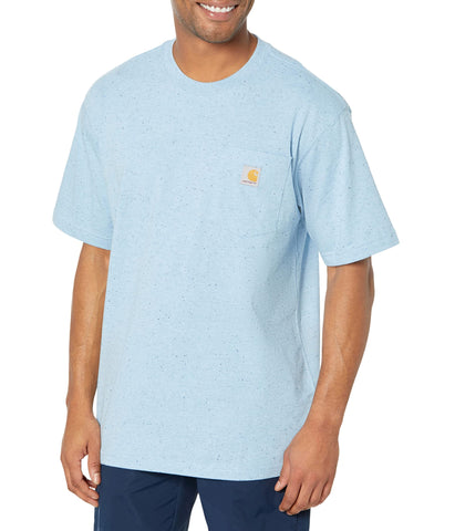 Carhartt Men's Loose Fit Heavyweight Short-Sleeve Pocket T-Shirt Closeout, Moonstone NEP, X-Small