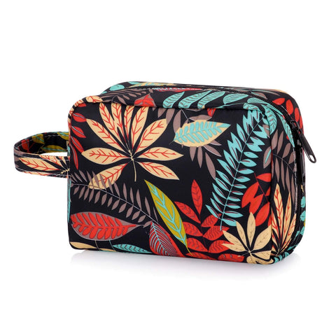 HUA ANGEL Floral Cosmetic Bag-Travel Toiletry Bags for Women Zipper Makeup Pouch Purse Organizer