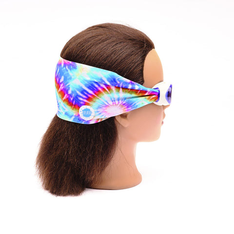 Splash Place SWIM GOGGLES with Fabric Strap - TIE DYE | Adult & Kids Swim Goggles - Won't Pull Your Hair - High Visibility Anti-Fog Lenses - Tie Dye Goggles for Swimming