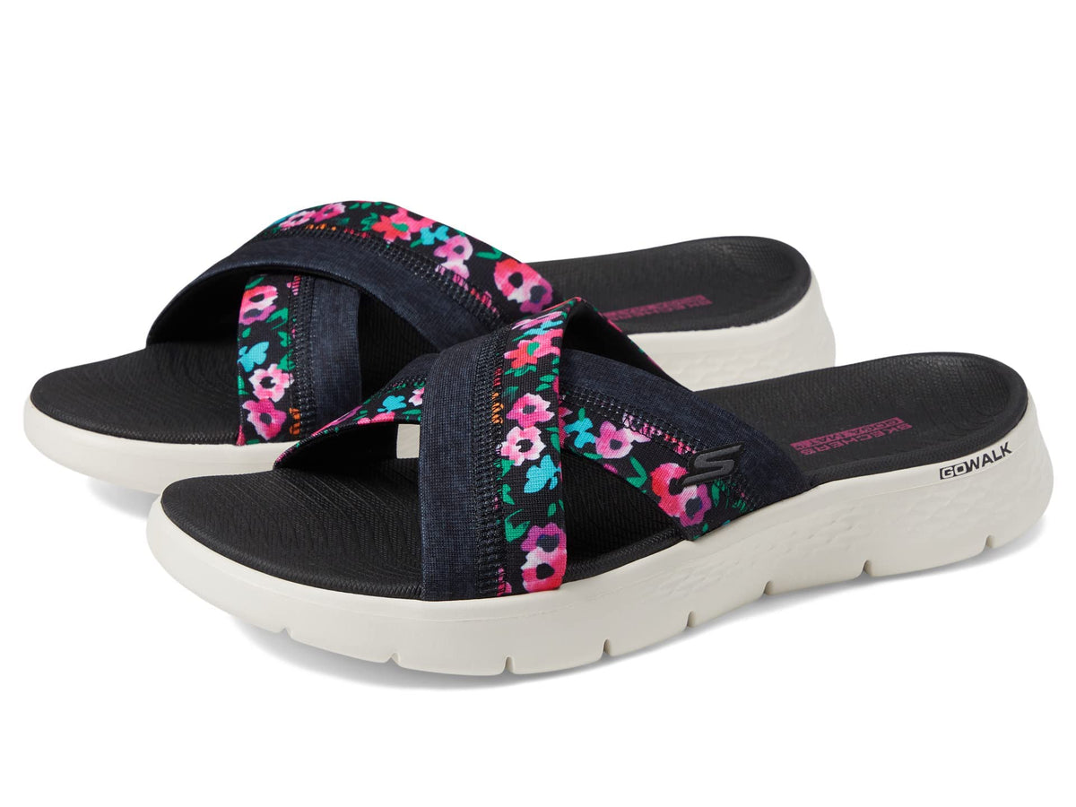 Skechers womens Go Walk Flex Sandal-blossoms Sandal, Black, 5 US