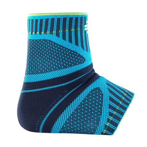 BAUERFEIND Ankle Support Dynamic, Ankle Bandage, Unisex, for Sports such as Jogging, Football or Fitness, 1 Ankle Bandage, for Sensorimotor Skills, Blue-Black-Green (Rivera), L