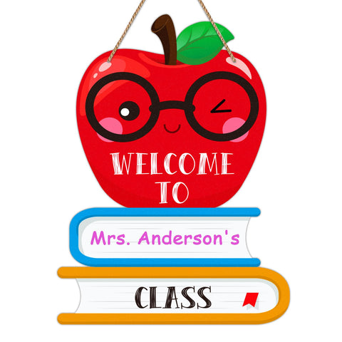 FLYAB Welcome Sign for Classroom Door Decorations Personalized Teacher Sign for Classroom Welcome Back to School Hanging Sign for School Classroom Decorations Supplies Teacher Appreciation Gifts