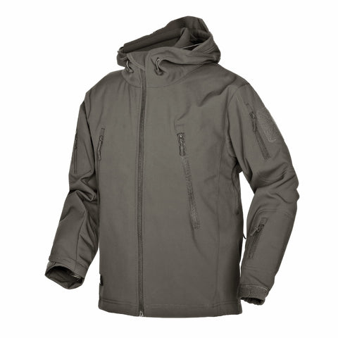 Kelmon Men's Softshell Jacket Warm Fleece Waterproof Military Tactical Jacket Outdoor Windproof Functional Jacket with Multiple Pockets Hood Jackets Hunting Hiking