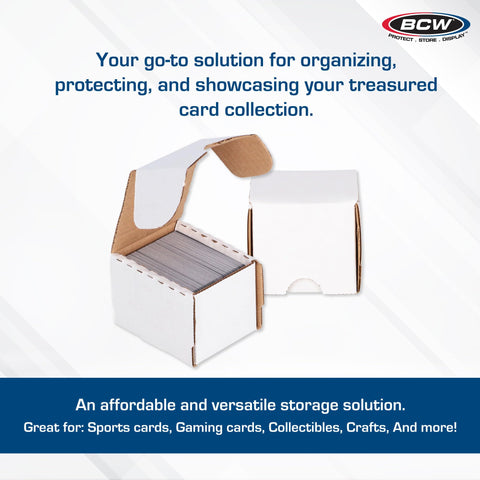 BCW 100 Count Trading Card Storage Box | Cardboard Organizer for Baseball, Basketball, Football Cards, MTG, Pokemon | Card Game Storage & Protection | Card Storage Box | Assembly Required.