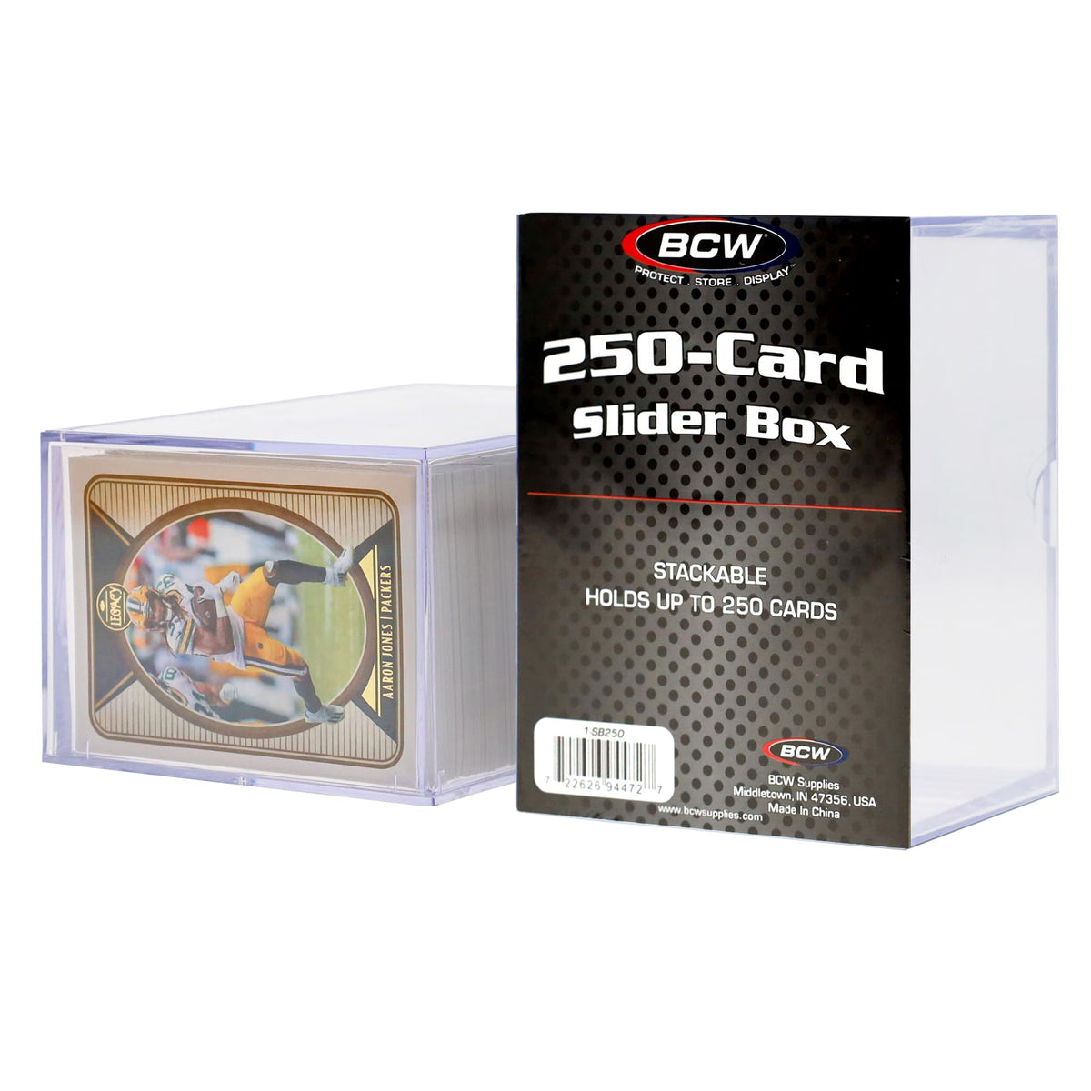 BCW Card Slider Box | Premium Trading Card Storage | Sturdy, Stackable, Crystal-Clear Design for Magic The Gathering, Yu-Gi-Oh, Football, Basketball, Baseball Card (250 Card, 6 Pack)