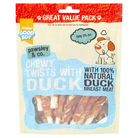2 x Pawsley and Co Chewy Twists with Duck Value Pack 320gm Single Packet