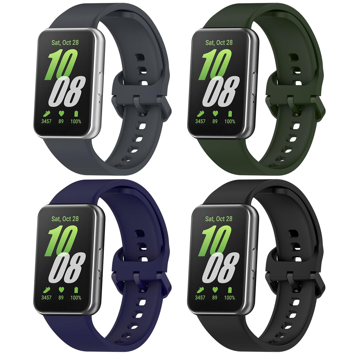 CHULN 4 Straps For Samsung Galaxy Fit 3, Sports Band Compatible with Samsung Galaxy Fit 3 Strap