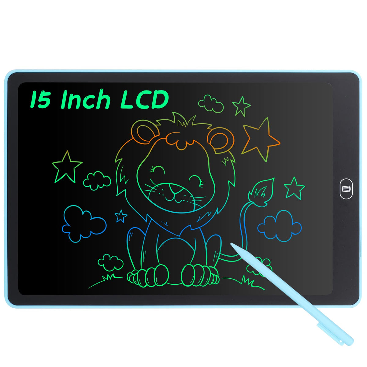 Coolzon LCD Drawing Tablet for Kids, 15 Inch Colourful Writing Pad Toddler Toys Erasable Doodle & Drawing Pad Writing Tablet Kids Travel Games for 2 3 4 5 6 7 Year Old Boys Girls (Blue)