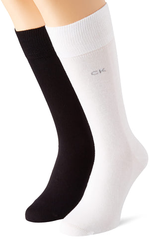 Calvin Klein Men's Sock 2 Pack, White, 43/46 (Pack of 2)